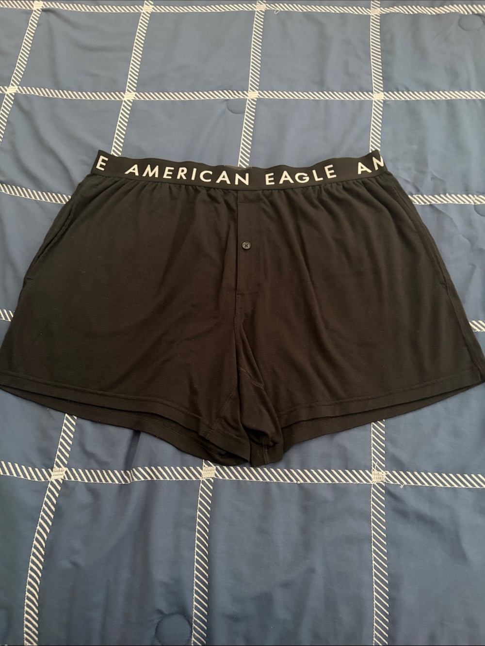 Mens American Eagle Ultrasoft Black Boxers w/ Pockets